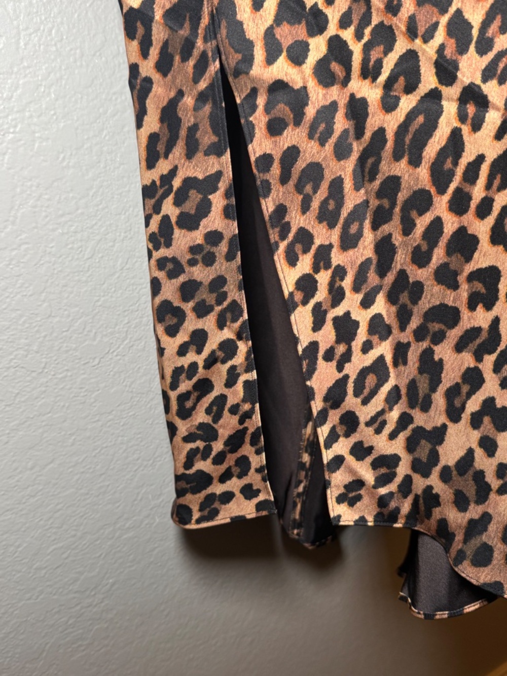 Alice + Olivia Maeve Asymmetrical Slip Skirt in Spotted Leopard - Picture 6 of 11